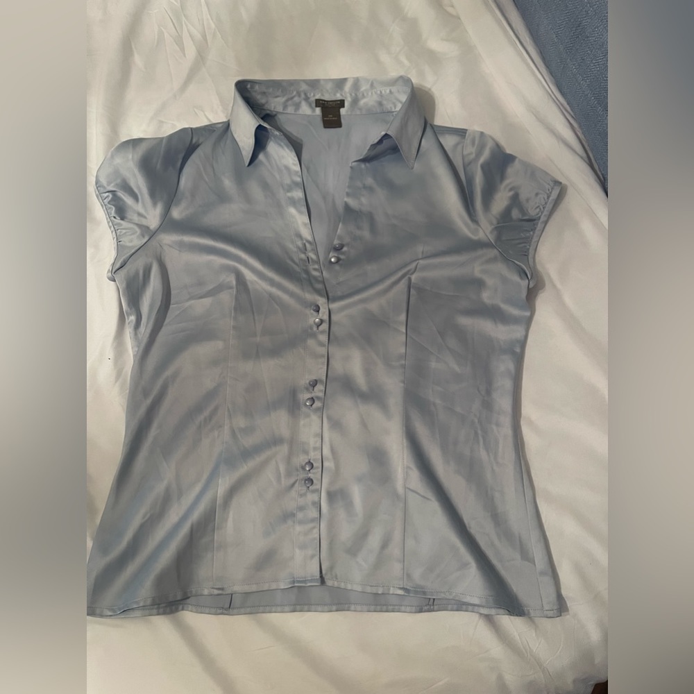 Ann Taylor Short sleeve Blue Blouse